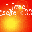 A four- of identical pixelated text overlays on a red-orange gradient background with yellow circular highlights