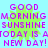 Static pixel art displays four identical of text over a light blue background with green starburst shapes