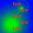 four displays repeated orange text 'low' on a blue-green gradient background with green light effects