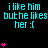 A digital image with cyan text and pink hearts on a black background, showing repeated phrases and heart counts that change across observations.