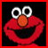 A pixelated buddy icon featuring Elmo from Sesame Street on the left and "I LOVE ELMO" text on a white background with red border on the right.