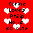 Red background with white heart shapes and black text reading 'Corine Loves Philip He is so cute' in two vertical