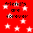 Red background with white stars and repeated black text 'friend's are forever' in pixelated font.