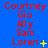 Blue background with red text listing names Courtney, Gio, Ally, Sam, Loren in three vertical ; yellow symbols appear next to Loren in each across frames