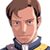 Pixelated static image of a male character with brown hair, blue eyes, and a serious expression wearing a dark jacket over a white shirt with yellow accents.