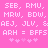 Pixelated text and symbols on a solid pink background with white characters.