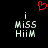 Red pixelated heart symbol above two identical white text blocks reading 'i Miss Hiim' on black background.