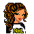 Pixel art contact sheet showing three frames of an animated buddy icon with a cartoon woman, partial body view, and abstract shape, all on white background with green text overlay reading "Got Hockey ???".