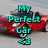 A red convertible sports car with a black soft top appears in multiple views, accompanied by cyan text reading "My Perfect Car" and an arrow symbol.