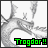 Pixelated grayscale dragon with smoke plumes, green text 'Trogdor!!' on left frame and black-outlined white text on right frame.