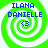 Four identical pixelated green and white spiral icons with blue text 'ILANA DANIELLE' and a blue 'C' symbol at center, arranged in a