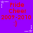 Purple background with red text reading "Pride Cheer 2009-2010 :)" and white/purple star decorations in four repeated sections.