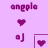 Pixelated purple text 'omglo' above a heart symbol on light pink background with additional pixel elements.