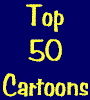 Three vertical blue with yellow, white, purple, red, and green text on a gray background