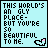 A 3x2 contact sheet of six animated frames showing pixelated text on a light blue background with small pink-and-white heart icons, each frame displaying slightly different lettering in the phrase "THIS WORLD'S AN [UGLY/UGL/U LY] PLACE- BUT YOU'RE SO BEAUTIFUL TO ME."