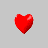 Red heart-shaped icon in various states of animation on gray background.