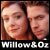 Pixelated static image of two human faces side-by-side with text below, likely a buddy icon from early AOL Instant Messenger.