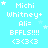 Pixelated text and star symbols on a cyan background with repeated patterns of 'Michi Whitney+ Ali= BFFLS!!!! <3<3<3' and varying star placements.