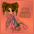 A 4x3 contact sheet of an animated pixel art icon featuring a cartoon girl with pigtails holding a flower, displayed on an orange background with "BE MINE" text.