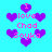 Pixelated cyan background with purple heart shapes and pink text reading "I love Chad Soyka" arranged in a repeating pattern.