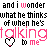 Pixelated text repeats 'and i wonder and i wonder' in black, with pink 'talking to me' below each phrase; three heart icons alternate between solid pink and outlined styles.