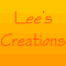 Four anime-style character portraits arranged in a with orange background, featuring text 'Lee's Creations' on top-left