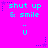 Bright magenta background with cyan text reading "shut up & smile" and a stylized "ü" below, surrounded by small purple stars and dotted lines.