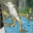 A pixelated image of a white bird-like creature standing in shallow water with green foliage behind it, overlaid by blue text reading "TED ROX" and a separate showing "I ❤️ TED!" on bright blue