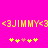 <3JIMMY<3 repeated twice in yellow pixelated text on bright pink background with two of small star-like symbols below