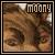 Pixelated image of a person with brown hair and light skin, framed by text reading 'moony' in blocky white letters at the top right.