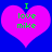 Two identical pink hearts on blue background with green text "I love mike" inside each heart.
