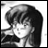 A black-and-white animated contact sheet showing two frames of a pixelated anime-style character with long hair and bangs, alongside stylized text reading "Anime IM" and "COM" on the right side.
