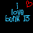 Pixelated blue text 'I love bonk 15' with a red heart symbol above the 'I' on a black background.
