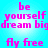 Pixelated text on a bright cyan background with pink lettering, arranged in four of repeated phrases