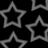 Four gray star outlines on a black background, arranged in a grid with one star partially cropped at the bottom left.
