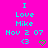Cyan text on bright pink background reads 'I Love Mike Nov 2 07' with two pixel-art symbols below. One symbol changes from cyan '<3' to green heart.