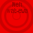 Red background with four identical circular ripple patterns, each containing "Meh wat-eva" text in dark red pixelated font.