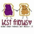 Two pixelated toast characters holding hands, one with purple filling, the other with brown filling, standing above stylized text.
