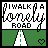 A 4-frame animated contact sheet showing a pixel art icon with text "I WALK A LONELY ROAD" above a green road graphic and heart symbol, where the heart alternates between hollow and filled states across frames.