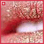 A 3x3 contact sheet of animated frames showing a close-up of lips with glittery texture and red outline, displaying sequential changes in small square shapes near the top-left corner.