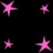 Pink star shapes of varying sizes on a black background, with some stars appearing to pulse or change size.
