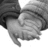 Black-and-white image of two hands clasped in a handshake on a white background, with blue text on a bright pink background reading "in love with" and "Austin Scot Baumgart" with a heart symbol.