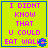 Yellow square with blue border containing pink pixelated text reading "I DIDNT KNOW THAT U COULD EAT WALLS" and a blue pixelated symbol on the right.