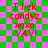 Green and pink checkered background with red text reading "I liek condyz xoxo YAY!" in four identical , each showing a different overlay pattern