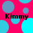 A static image with a bright pink background covered in overlapping light blue and cyan circles, with the text "Kimmy" repeated four times in black font.