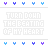 pixelated text and heart symbols in blue, purple, and white tones with varying letter clarity