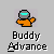Pixelated orange figure with cyan headpiece and raised arm, paired with blue U-shaped elements on gray background.