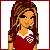 Pixelated of nine showing a female character in red and white attire with text fragments 'come', 'and', 'get', 'me!' across the bottom-right