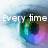A four- shows a close-up of an eye with multicolored iris, displaying sequential text: 'Every time', 'I see you...', and 'My heart stops'
