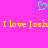 A static image with a bright pink background, featuring a cyan pixelated heart symbol above yellow text that reads "I love Josh I love Josh".